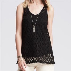 Banana Republic Diamond Crochet Racerback Overlay Tank